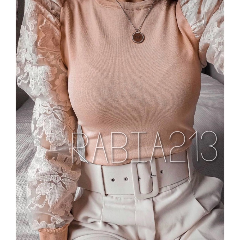 BLOGGERS FAV! ZARA KNIT TOP WITH LACE SLEEVES - Picture 9 of 16